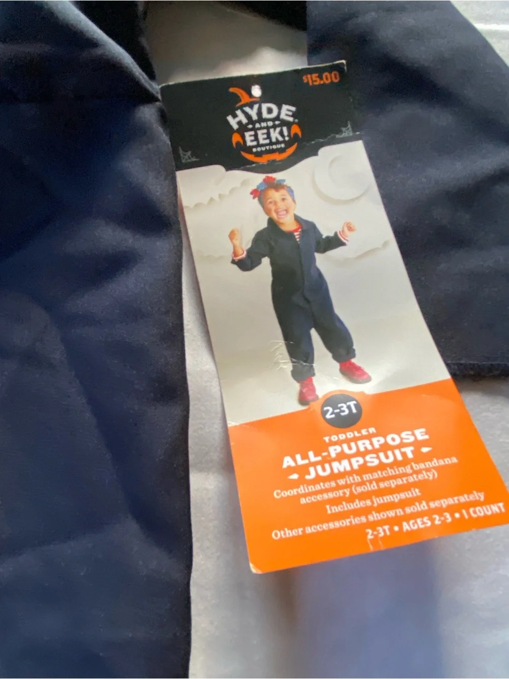New Hyde & Eek! Halloween Black Jumpsuit Size 2-3T